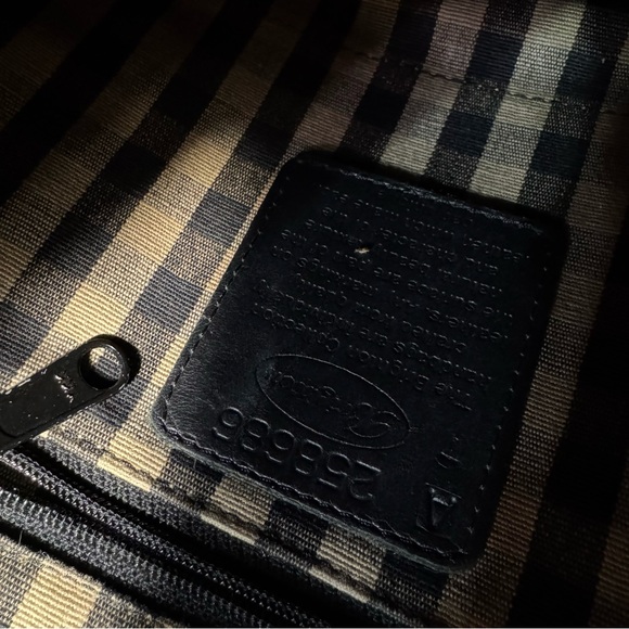 Vintage Brighton Leather Croc Embossed Shoulder Bag Brown Black Bucket Style - Picture 10 of 12